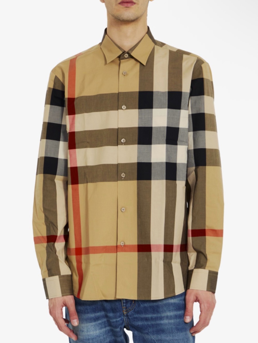 Burberry nova check archive beige 100% cotton button shirt
